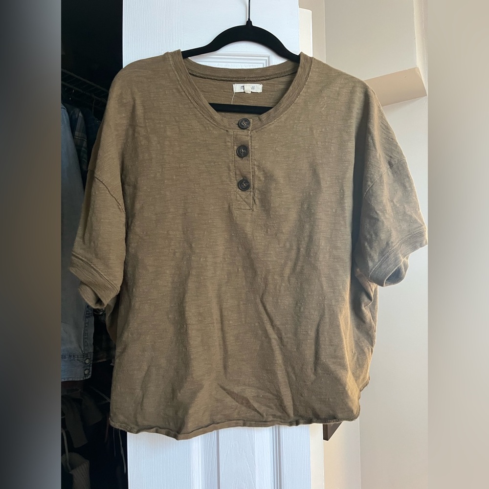 Madewell Army Green Henley Tee